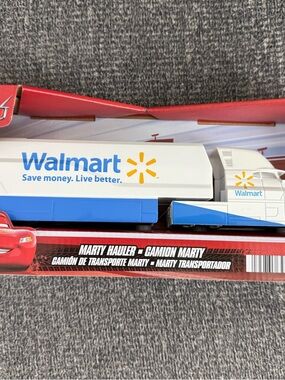 Mattel Walmart White and Blue Marty Hauler Truck Toy